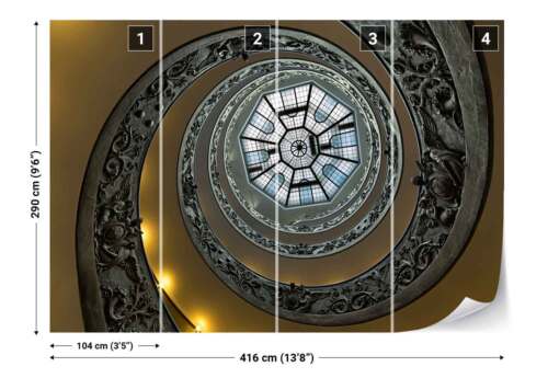 Vatican Museum Spiral Staircase Photo Wallpaper Wall Mural 1X-1045728