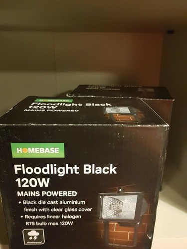 120w homebase OUTDOOR security floodlights black-mains powered