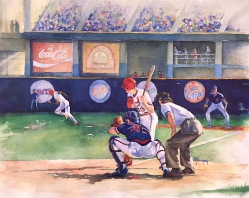 CHICAGO CUBS* watercolor lithograph print Limited edition signed by artist