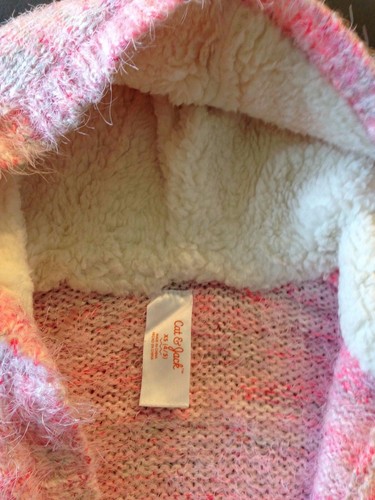 4//5 B4 Cat /& Jack Girls/' Open front Cardigan Sweater With Hood Pink Size