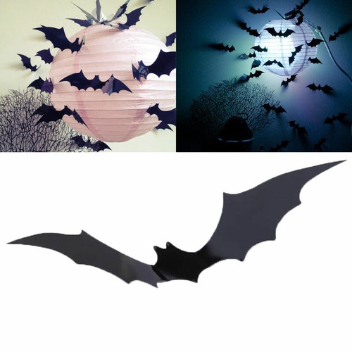 12PCS Fledermaus 3DPVC Schwarz Bat Set DIY Wandaufkleber Sticker Halloween# A0R9