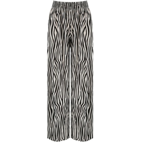 Women Ladies Animal Zebra Print Slinky Wide Leg Palazzo Elasticated Trouser Pant