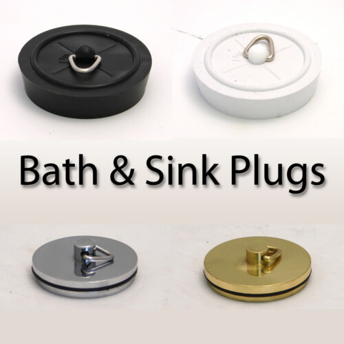 Centurion Sink Bath Shower Plug, Black White Chrome Brass