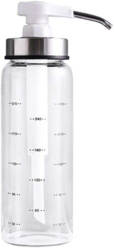 Weiß 300ML Pumpflasche Honigspender Glas Pumpspender mit Skala Honigbehälter 