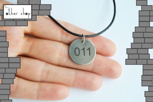 Eleven /"011/" Stainless Steel Tag Pendant Necklace