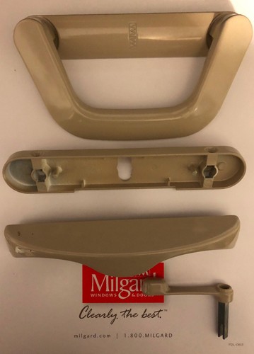 Milgard Sliding Door Handle set Classic Style D Handle Full Set TAN Color
