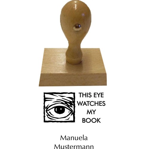 Motiv /"Auge/" STEMPEL Persönlicher Ex-Libris Handstempel