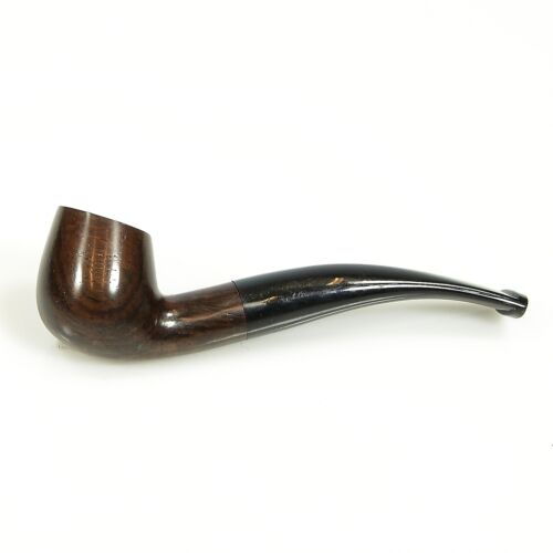 Full Bent Tobacco Pipe Handmade Ebony Wood Acrylic Stem Smooth Small P1008 