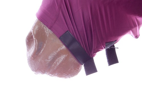 MANE TAMER HORSE SLINKY LYCRA ZIPPERED BRAID/&SHOULDER GUARD MEDIUM RED