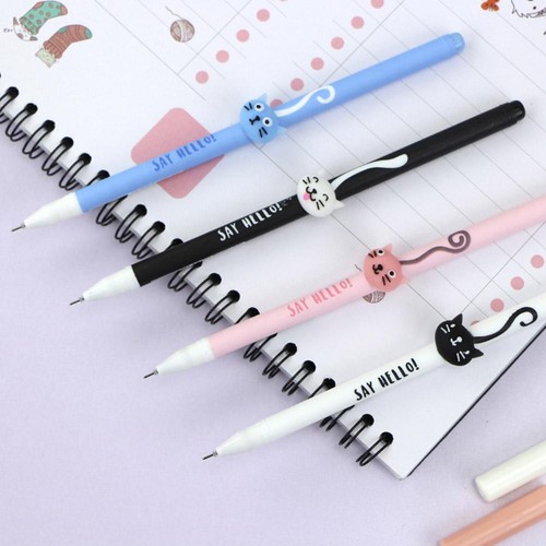 1//2//5//10pcs Cute Cat Tail Gel Pen 0.5mm Black Ink Office Stationery Student NEW
