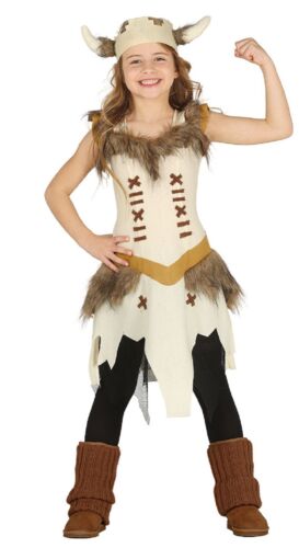Filles Historique Viking Halloween Carnaval Costume Robe Fantaisie Tenue 5-12 ans