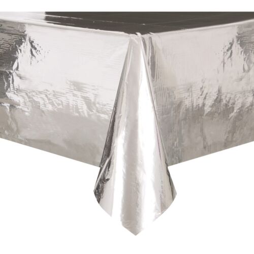 Cups Plates Napkins Tablecover Silver Foil Party Supplies Tableware