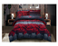 New 3 Piece Red Rose Queen Size Comforter Set Bedding Black Bedspread Floral 