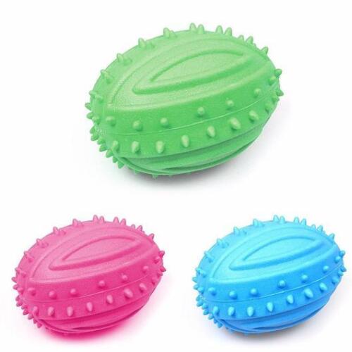 GRUBBER RUGBY BALL MINI TOUGH RUBBER TOY FOR DOGS PET squeaky sound UK