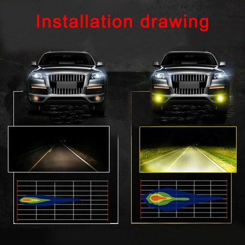 H11 H8 H9 CREE LED Fog Light Conversion Kit Premium Yellow 60W 3000K DRL Lamps