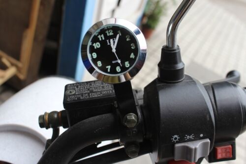 Universal Aluminum Mount Clock Waterproof Black Dirt Bike Chopper Motorcycle ATV