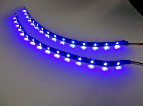 Lot of 2 BBT 12" Flexible Waterproof Marine Grade 12 volt Blue LED Strip Light 