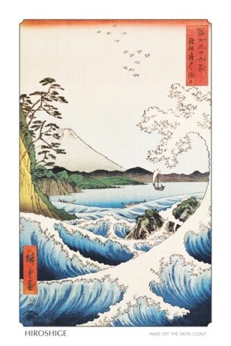Utagawa Hiroshige art poster 24x36/" Wave off Satta Coast classic Japanese Art