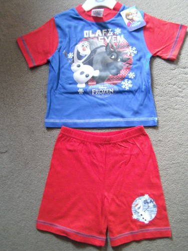 Disney Frozen Boys Pyjamas//Pajamas//PJ Gift Set Olaf Sven Kids Blue Red 1-3 year