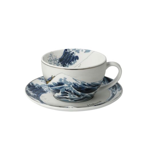 Coffret Tasse à thé Katsushika Hokusai en porcelaine 0.25L "grande vague 2" neuf 