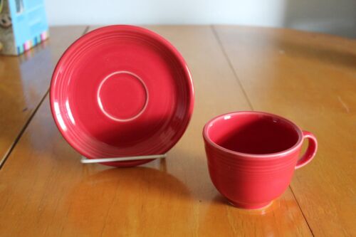 Contempary  Fiesta ware Coffee//Tea Cup Saucer Set SCARLET Red