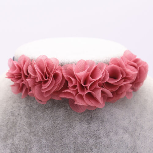 Romantic Pink Flower Lady Jewelry Choker Collar Pendent Necklace Dress Accessory