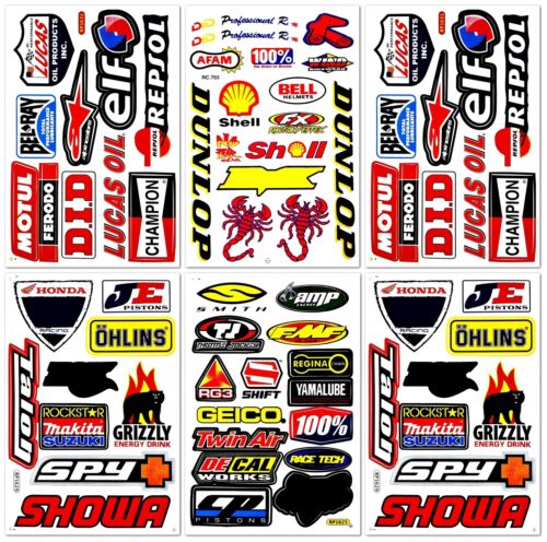 MotoGP Motorcycles Pro Motocross Racing D6204 Lot 6 Graphic Decals Stickers