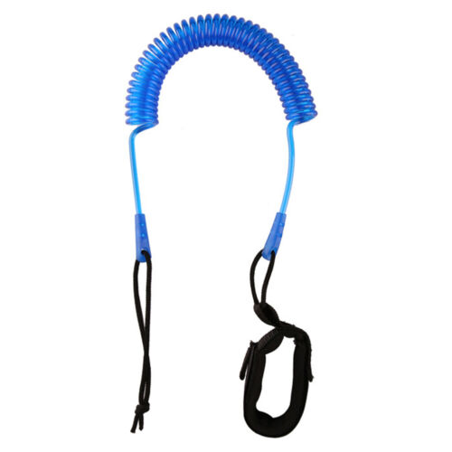 10ft Coiled SUP Leash Stand Up Paddle Board Surfboard Leash Leg Rope Blue 
