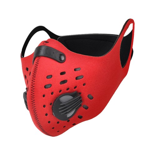 Details about / Newest Reusable Dual Air Valve Cycling Sport Face Mask Cover PM2.5 Carbon Filter