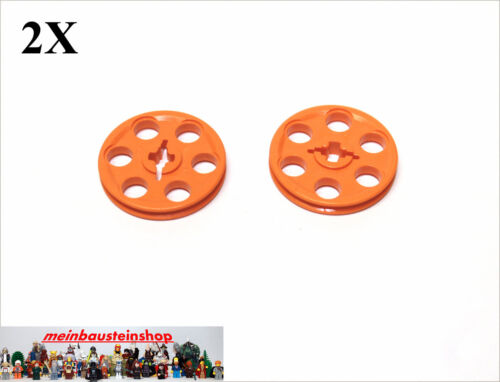 2x Lego ® 4185 Technic Wedge Belt Pulley Guide Pulley Belt Wheel Orange