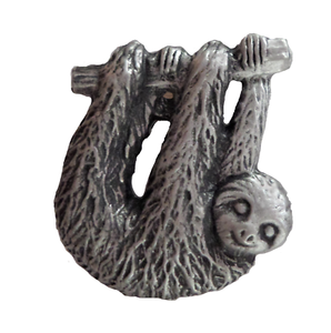 Sloth Pewter Pin Badge