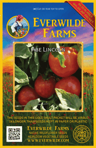 50 Abe Lincoln Heirloom Tomato Seeds Everwilde Farms Mylar Seed Packet