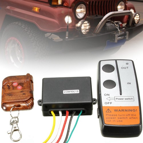 12V 75FT Electric Wireless Winch Remote Control Switch Kits For Jeep Truck ATV