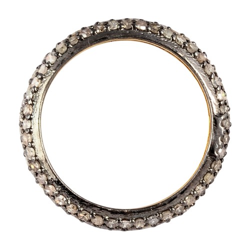 Natural Diamond Pave Eternity Band Ring 925 Sterling Silver Women Gift Jewelry