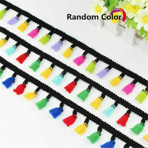 5x 1Yard Rainbow Tassel Tassels Cotton Decor Trimming Lace Applique Craft Sewing