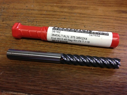 .375/" 3//8/" 5 FLUTE SINGLE END LONG TiAlN CARBIDE END MILL 3//8/" X 3//8/" X 2/" X 4/"