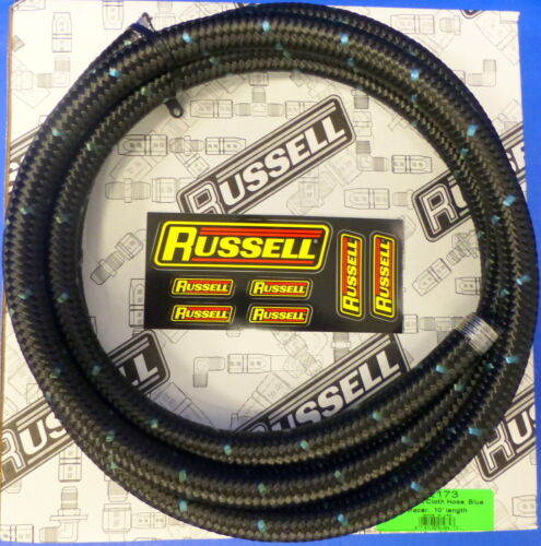 10 AN 10/' Fuel Oil Gas Line Russell 632173 Proclassic Black Braided Nylon Hose