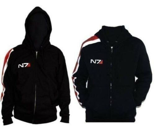 Mass Effect John·Shepard N7 Cosplay Black Zipper Jacket Coat Hoodie Fashion 
