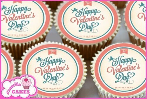 Feliz Día de San Valentín Amor Comestible Cupcake Toppers Decoración Pastel V5000 
