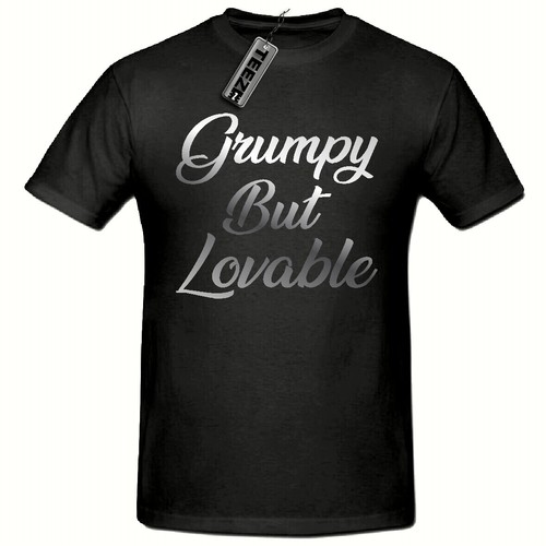 Men/'s Slogan t shirt,Fathers Day t shirt Silver Grumpy But Lovable t shirt
