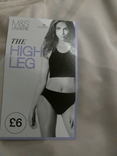 UK Size 28 BNWT New Marks /& Spencer High Leg almond Knickers