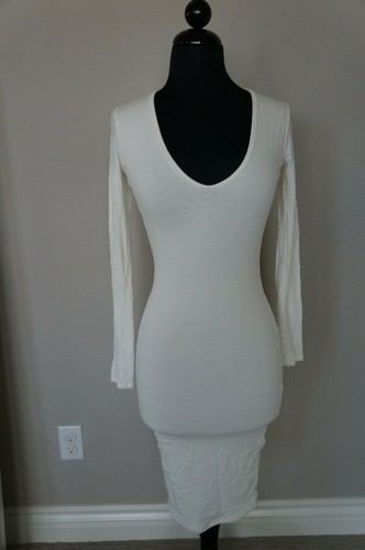 NEW NAKED WARDROBE Bodycon STRETCHY Comfy Long Sleeve Mini Dress Size S