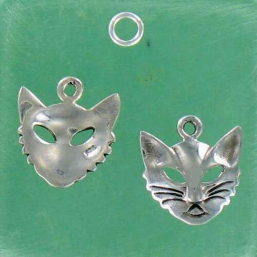 Sterling Silver CAT FACE CHARM 