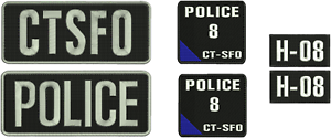 and 4x4.5 embroidery patches hook POLICE and CTSFO 3x8 2x4