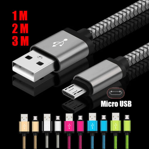 Trenzado de Sincronización de Datos Carga Micro USB cargador Cable Cable Para Samsung Y Android 