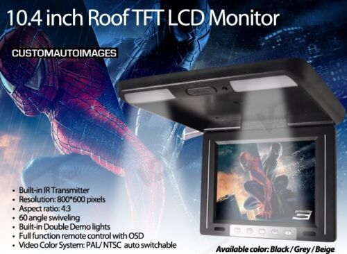 10.4 Inch TFT LCD Roof Overhead Flip Car Monitor with IR Transmitter Dome Light