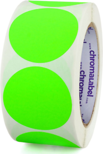 50 ChromaLabel 2 Inch Round Removable Color-Code Dot Stickers Inventory Labels 