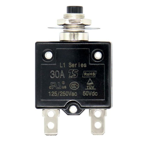 Manual Reset 125-250V AC 50V DC Push Button Switch Thermal Circuit Breaker
