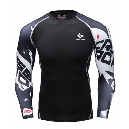 Mens Compression Shirt Quick-dry Workout Sports Athletic Base Layer Long Sleeve
