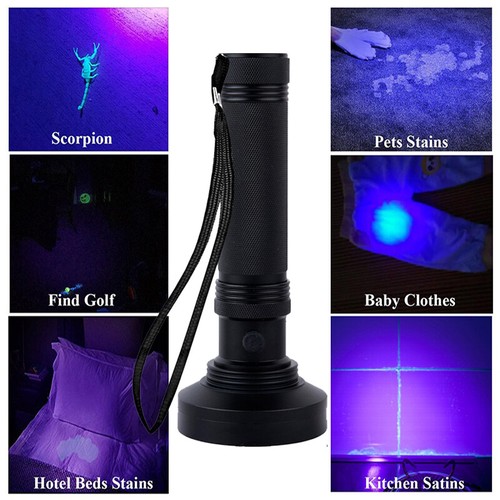 UV Flashlight Blacklight 100 LED 18W 395nm Ultraviolet Torch Light for Detection